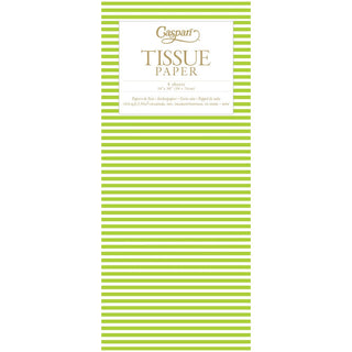 Caspari Mini Stripe Moss Green Tissue Paper - 4 Tissue Sheets Per Pack 100222TIS