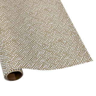 Caspari Fretwork Gold Gift Wrap - One 30" x 8' Roll 100243RC