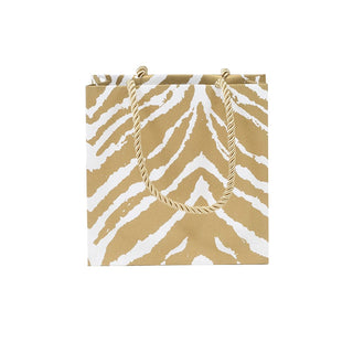 Caspari Go Wild Gold & White Small Square Gift Bag - 1 Each 10052B1.5