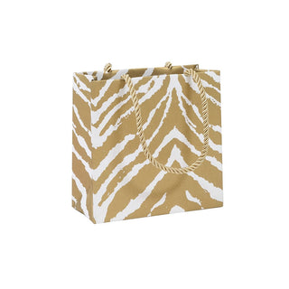 Caspari Go Wild Gold & White Small Square Gift Bag - 1 Each 10052B1.5