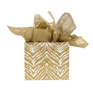 Caspari Go Wild Gold & White Large Gift Bag - 1 Each 10052B3