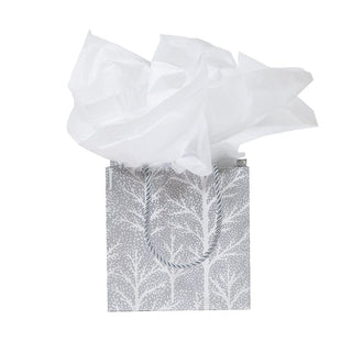 Caspari Winter Trees Silver Small Square Gift Bag - 1 Each 10054B1.5