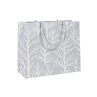 Caspari Winter Trees Silver Large Gift Bag - 1 Each 10054B3