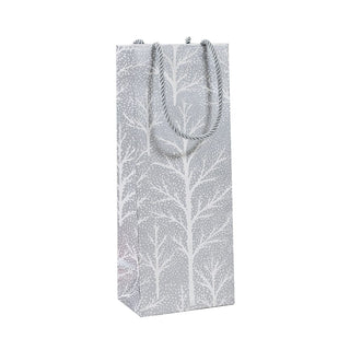 Caspari Winter Trees Silver Wine & Bottle Gift Bag - 1 Each 10054B4