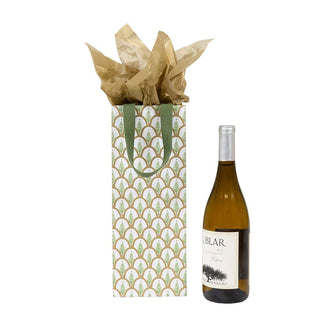 Caspari Deco Christmas Gold Wine & Bottle Gift Bag - 1 Each 10055B4