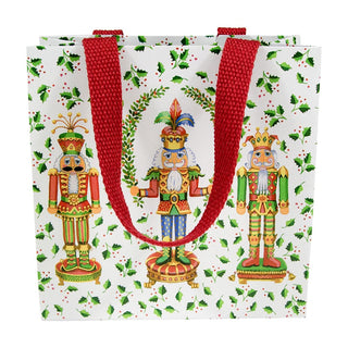 Caspari Nutcracker Christmas White Small Square Gift Bag - 1 Each 10056B1.5