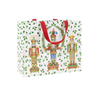 Caspari Nutcracker Christmas White Gift Bags 10056B3