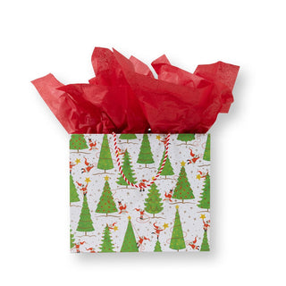 Caspari Twirling Santas Large Gift Bag - 1 Each 10060B3