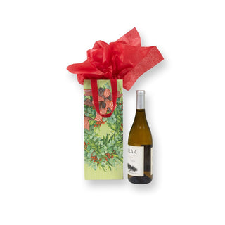 Caspari Ribbon Stripe Wreath Wine & Bottle Gift Bag - 1 Each 10063B4