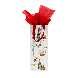 Caspari Santa Splash Wine & Bottle Gift Bag - 1 Each 10065B4