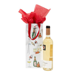 Caspari Santa Splash Wine & Bottle Gift Bag - 1 Each 10065B4