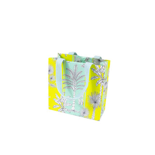 Caspari Southern Palms Turquoise & Lime Small Square Gift Bags - 1 Each 10070B1.5