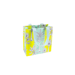 Caspari Southern Palms Turquoise & Lime Small Square Gift Bags - 1 Each 10070B1.5