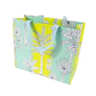 Caspari Southern Palms Turquoise & Lime Large Gift Bags - 1 Each 10070B3