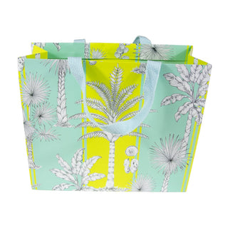 Caspari Southern Palms Turquoise & Lime Large Gift Bags - 1 Each 10070B3