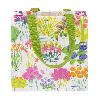 Caspari Flower Market Small Square Gift Bags - One Gift Bag Included 10082B1.5