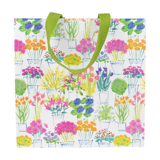 Caspari Flower Market Medium Square Gift Bags - One Gift Bag Included 10082B13