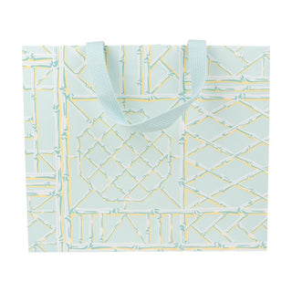 Caspari Bamboo Screen in Robin's Egg Large Gift Bags - One Gift Bag Included 10083B3