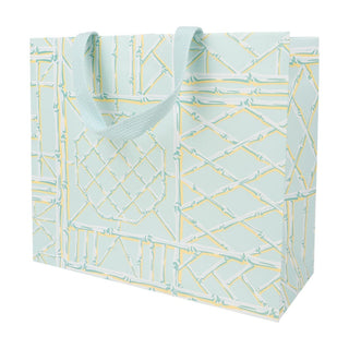 Caspari Bamboo Screen in Robin's Egg Large Gift Bags - One Gift Bag Included 10083B3