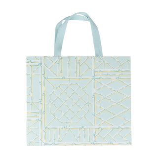 Caspari Bamboo Screen in Robin's Egg Large Gift Bags - One Gift Bag Included 10083B3