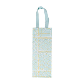 Caspari Bamboo Screen in Robin's Egg Wine & Bottle Gift Bags - One Gift Bag Included 10083B4