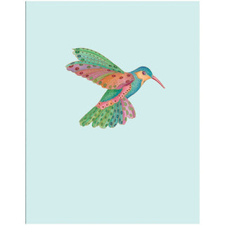 Caspari Hummingbird Foil Enclosure Cards & Envelopes - 4 Mini Cards & 4 Envelopes 10088ENC