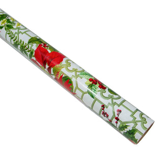 Caspari Christmas Garden White Gift Wrap - One 30" X 8' Roll 10091RC