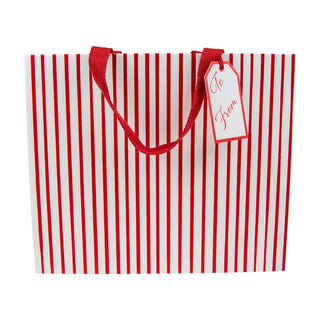 Caspari Stripes For Days Red/White Gift Bags - 1 Each 10092B3