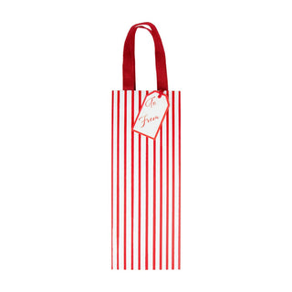 Caspari Stripes For Days Red & White Wine & Bottle Gift Bags - 1 Each 10092B4