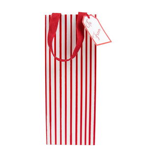 Caspari Stripes For Days Red & White Wine & Bottle Gift Bags - 1 Each 10092B4