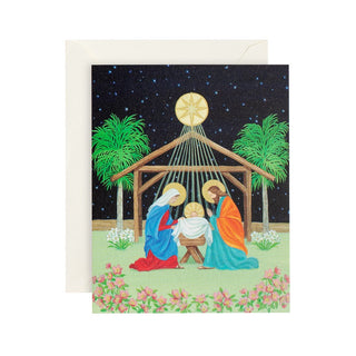 Caspari Nativity Mini Boxed Christmas Cards - 15 Cards and 15 Envelopes 101017