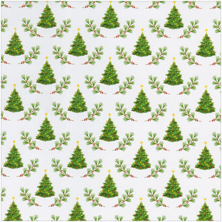 Caspari Little Christmas Trees Gift Wrap - One 30" X 8' Roll 10106RC