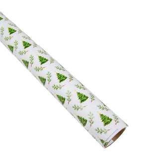 Caspari Little Christmas Trees Gift Wrap - One 30" X 8' Roll 10106RC