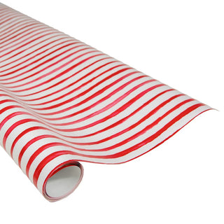 Caspari Painterly Stripe Red & White Gift Wrap - One 30" X 8' Roll 10112RC