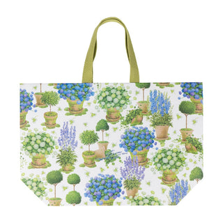 Caspari Potted Hydrangeas Large Tote Gift Bags - One Gift Bag Included 10114B12