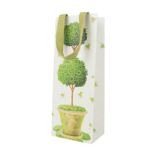 Caspari Potted Topiary Wine & Bottle Gift Bags - One Gift Bag Included 10115B4