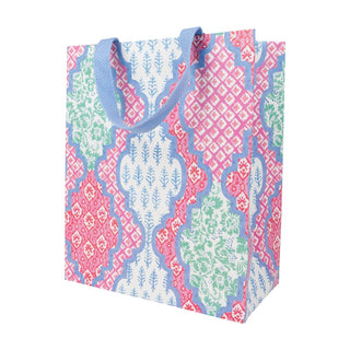 Caspari Provencale Cotton Pink Multi Large Gift Bags - One Gift Bag Included 10116B7