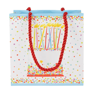 Caspari Birthday Cake Small Square Gift Bags - One Gift Bag Included 10118B1.5