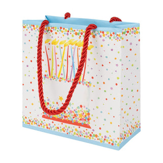 Caspari Birthday Cake Small Square Gift Bags - One Gift Bag Included 10118B1.5