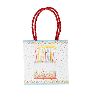 Caspari Birthday Cake Small Square Gift Bags - One Gift Bag Included 10118B1.5