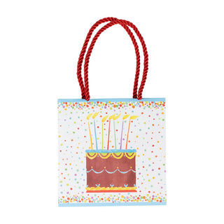 Caspari Birthday Cake Small Square Gift Bags - One Gift Bag Included 10118B1.5