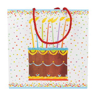 Caspari Birthday Cake Medium Square Gift Bags - One Gift Bag Included 10118B13