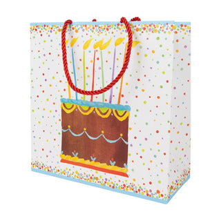 Caspari Birthday Cake Medium Square Gift Bags - One Gift Bag Included 10118B13