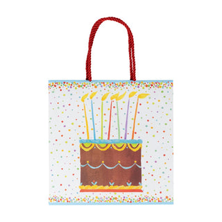 Caspari Birthday Cake Medium Square Gift Bags - One Gift Bag Included 10118B13