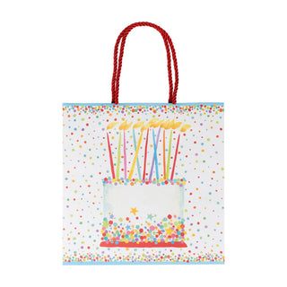 Caspari Birthday Cake Medium Square Gift Bags - One Gift Bag Included 10118B13