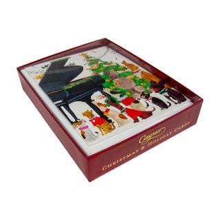 Caspari Caroling Pets Boxed Christmas Cards - 15 Christmas Cards and Envelopes 101229