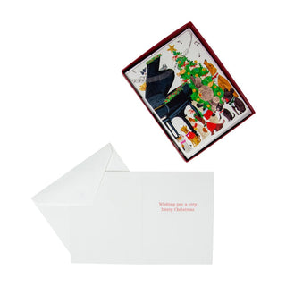 Caspari Caroling Pets Boxed Christmas Cards - 15 Christmas Cards and Envelopes 101229