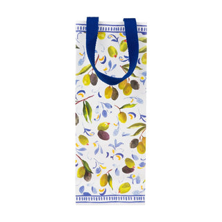 Caspari Mediterranean Blue Wine & Bottle Gift Bags - One Gift Bag Included 10122B4