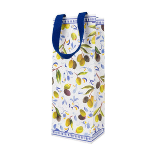 Caspari Mediterranean Blue Wine & Bottle Gift Bags - One Gift Bag Included 10122B4