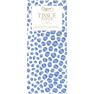 Caspari Just Spots Blue Tissue Paper - 4 Tissue Sheets Per Pack 10128TIS